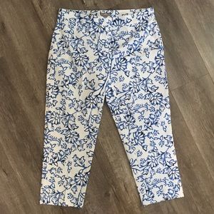 J Jill | Cotton Stretch Batik Print Capri Pants